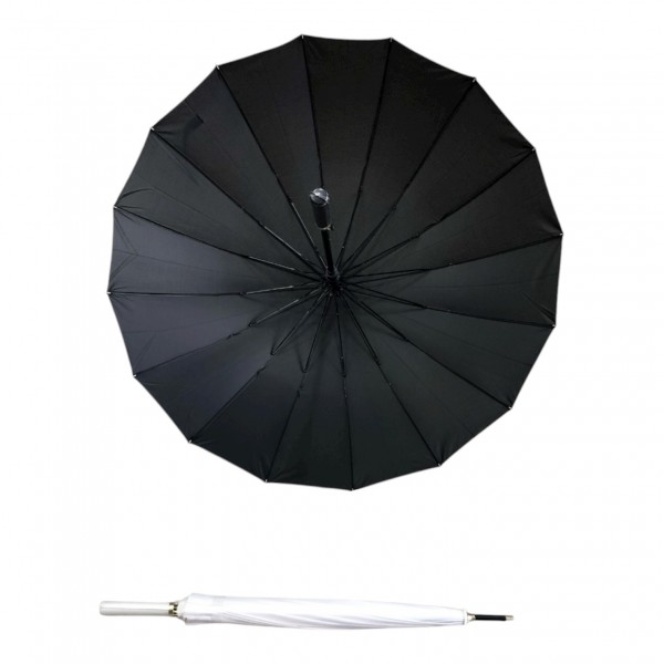 610-6 Ομπρέλα Μπαστούνι Αυτόματι Διάμετροσ 130σμ με 16  Ακτίνες