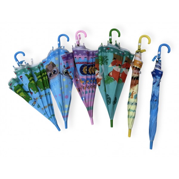 610-11,Ομπρέλα Παιδική Μπαστούνι Αυτόματι Διάμετροσ 95 σμ με 8 Ακτίνες