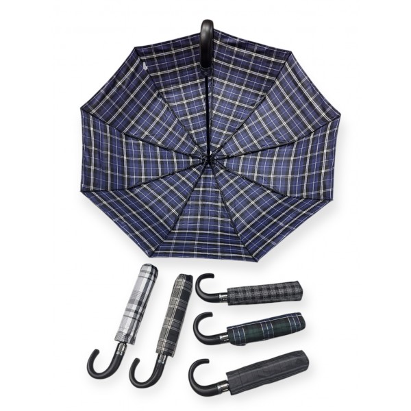 417 Ομπρέλα Σπαστή Αυτόματι Διάμετροσ 115 Σμ με 9 Ακτίνες open-close  κε  Αντιανεμικη